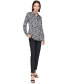 Petite Logo Print Roll-Tab-Sleeves Button-Front Shirt, First@Macy's