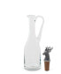 Hand-Blown 5 Oz Cruet Glass Bottle with Cork Stopper and Solid Pewter Elk Head