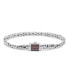 Фото #1 товара Garnet & Borobudur Oval 5mm Chain Bracelet in Sterling Silver