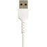 StarTech.com 12" (30cm) Durable White USB-A to Lightning Cable - Heavy Duty Rugged Aramid Fiber USB Type A to Lightning Charger/Sync Power Cord - Apple MFi Certified iPad/iPhone 12 - White - USB A - Lightning - 0.3 m - Male - Male