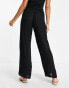 ASOS DESIGN tie waist palazzo beach trouser in black