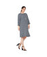 Фото #3 товара Women's Pullover 3/4 Sleeve Flounce Pleated Mini Hem Dress