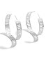 ფოტო #1 პროდუქტის Women's x Baublebar Silver Detroit Lions Large Cutout Hoop Earrings