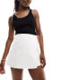 ASOS DESIGN linen wrap skort in ivory