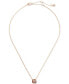 Gold-Tone Square Glitter Stone Mini Pendant Necklace, 17" + 3" extender