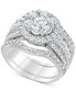 ფოტო #1 პროდუქტის Diamond 3-Pc. Halo Cluster Bridal Set (2-3/4 ct. t.w.) in 14k White Gold