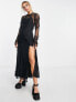 Фото #1 товара ASOS DESIGN lace maxi dress with open back and split in black