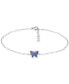 ფოტო #1 პროდუქტის Blue Cubic Zirconia Butterfly Ankle Bracelet, Created for Macy's