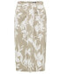 Women's Abstract Floral Drape Front Midi Skirt