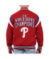 ფოტო #2 პროდუქტის Men's Red Philadelphia Phillies Quick Full-Snap Varsity Jacket