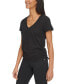Women's Drawstring-Ruched Textured Top
