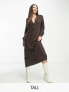 Фото #1 товара Vero Moda Tall button through maxi dress in brown