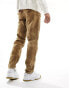 Liquor N Poker acid wash jump cord relaxed trouser in brown