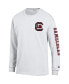 Men's White South Carolina Gamecocks Team Stack 3-Hit Long Sleeve T-shirt