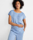 Фото #2 товара Women's 2-Pc. Crepe de Chine Short-Sleeve Pajama Set, Created for Macy's