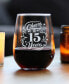Cheers to 15 Years 15th Anniversary Gifts Stem Less Wine Glass, 17 oz