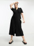 ASOS DESIGN Curve ultimate midi tea dress with collar in black