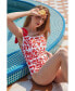 Фото #1 товара Women's Red Coral Reversible One-Piece Swimsuit