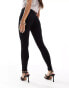 River Island petite skinny jeans in black Черный, 38 - фото #3