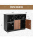 Фото #3 товара Industrial Sideboard Cabinet with Removable Wine Rack and Glass Holder