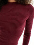 Фото #3 товара Hollister mock neck knitted dress in burgandy