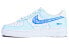 Фото #1 товара 【定制球鞋】 Nike Air Force 1 Low ABLOODING "melt" 冰河时代 冰川融化 手绘印花 经典 低帮 板鞋 男款 冰川蓝 / Кроссовки Nike Air Force CW2288-111