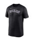 Фото #2 товара Men's Black Colorado Rockies Wordmark Legend Performance Big & Tall T-shirt