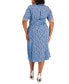 Фото #5 товара Платье с коротким рукавом Tahari Plus Size Printed Tie-Waist