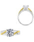 Cubic Zirconia Twist Style Engagement Ring in Sterling Silver & 14k Gold-Plate