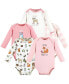 ფოტო #1 პროდუქტის Baby Girls Organic Cotton Long-Sleeve Bodysuits Woodland Alphabet 5-Pack