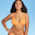 Фото #5 товара Juniors' Ribbed Triangle Bikini Top - Xhilaration™ Orange Size Medium