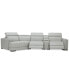 Фото #21 товара Jenneth 4Pc Leather Cuddler Sectional with 2 Power Recliners, Created for Macy's