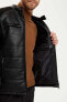 Фото #3 товара Куртка из искусственной кожи с воротником Omuz Ve Kol Detaylı Dik Yaka от defacto