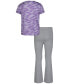 ფოტო #2 პროდუქტის Toddler and Little Girl 2-Pc. Short-Sleeve Glitter Logo Print Tee & Yoga Pants Set