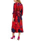 Фото #2 товара Women's Floral Faux-Wrap Long-Sleeve Midi Dress