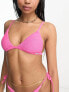 Фото #3 товара Free Society crinkle triangle bikini top in flirty pink