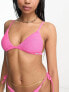 Free Society crinkle triangle bikini top in flirty pink flirty pink, US 12 - фото #5