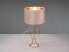 Tischlampe Nachttisch Samt Beige Gold