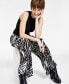 Фото #4 товара Women's Printed Plissé Wide-Leg Pants, Created for Macy's