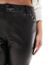 Vero Moda Curve leather look flared trousers in black