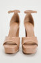 Patent-finish high-heel platform sandals