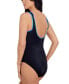 Фото #3 товара Women's Shirred Zip-Up One-Piece Swimsuit, Created for Macy's
