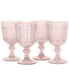 Фото #1 товара Vintage Pink Bubbles Wine Glasses, Set Of 4