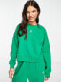 Фото #1 товара Miss Selfridge co-ord sweatshirt in green with heart embroidery
