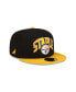 Фото #2 товара Men's X Staple Black, Gold Pittsburgh Steelers Pigeon 59Fifty Fitted Hat