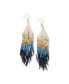 Фото #1 товара INK + ALLOY Claire Ombre Beaded Fringe Earrings Emerald