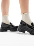 ASOS DESIGN Wide Fit Magnus chunky loafers in black patent