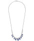 ფოტო #3 პროდუქტის Blue Sapphire (6 ct. t.w.) & White Sapphire (4-7/8 ct. t.w.) Dangle 17" Statement Necklace in Sterling Silver