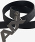 Фото #3 товара Men's Satin Metal Logo Reversible Belt