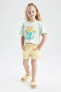 Kız Çocuk Relax Fit Dokunmatik Işıklı Crop Kısa Kollu Tişört